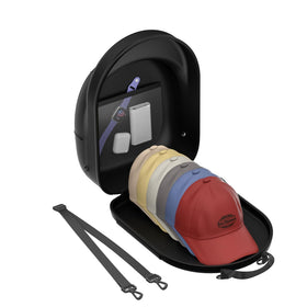 CLESOO hat case travel box open showing quick access and compact fit