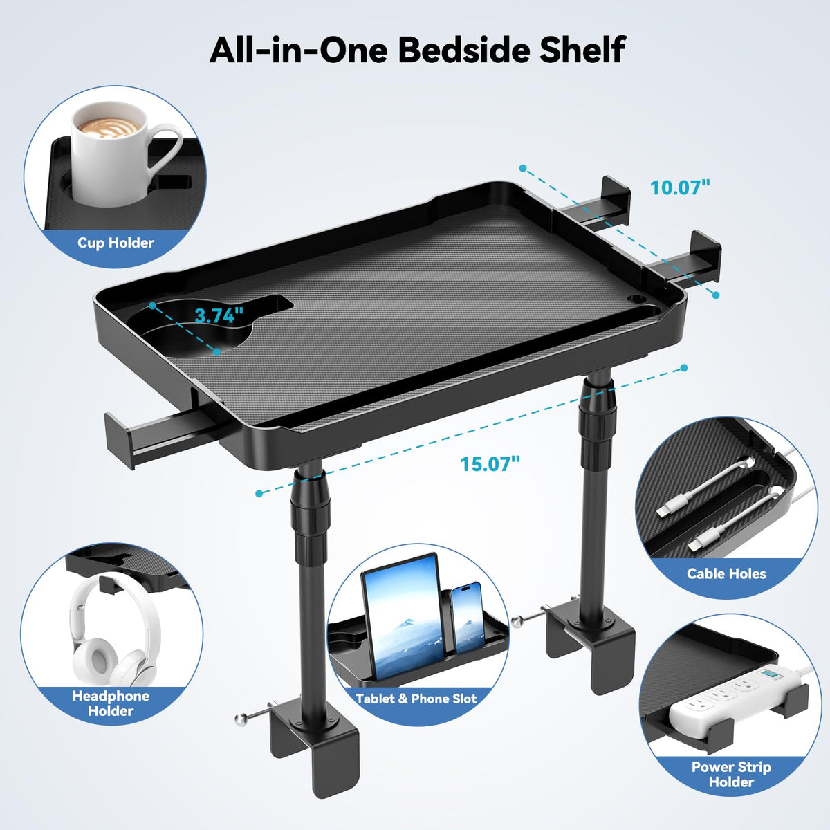 CLESOO rails-compatible clamps fit bunk beds securely.