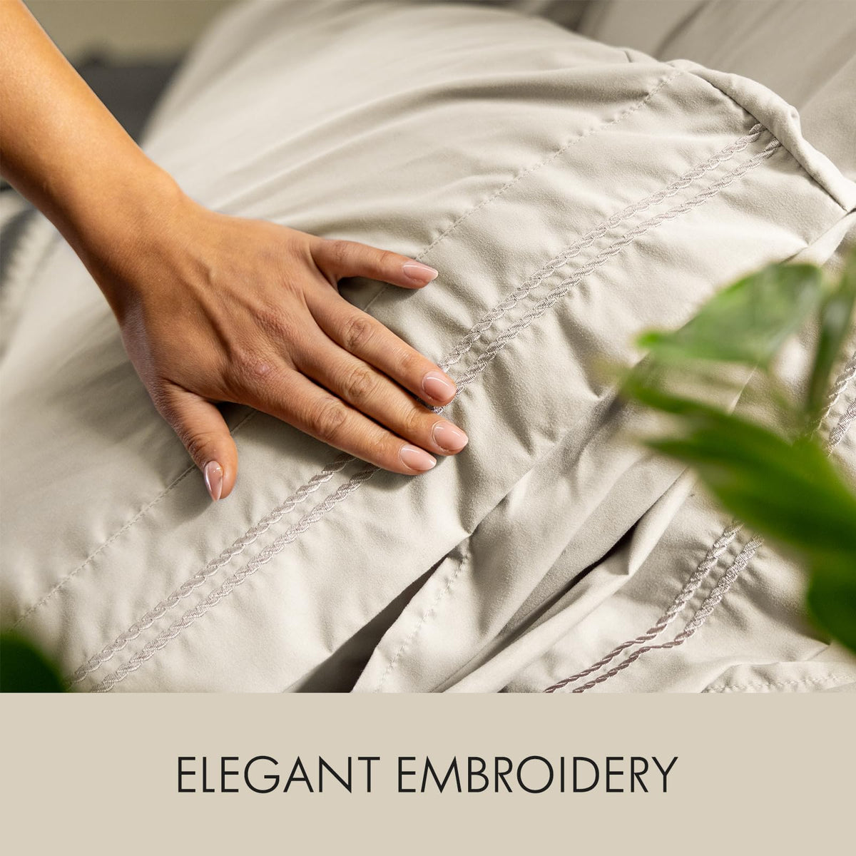 ClevaHome embroidered pillowcases add refined style and elegance to the bed.