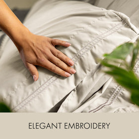 ClevaHome embroidered pillowcases add refined style and elegance to the bed.