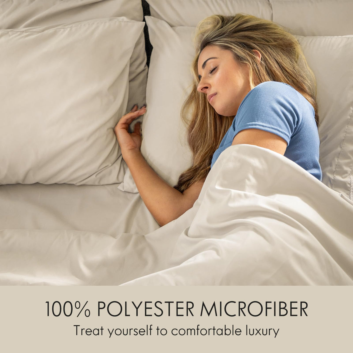 ClevaHome oat milk color sheets create a calm, versatile bedroom look.