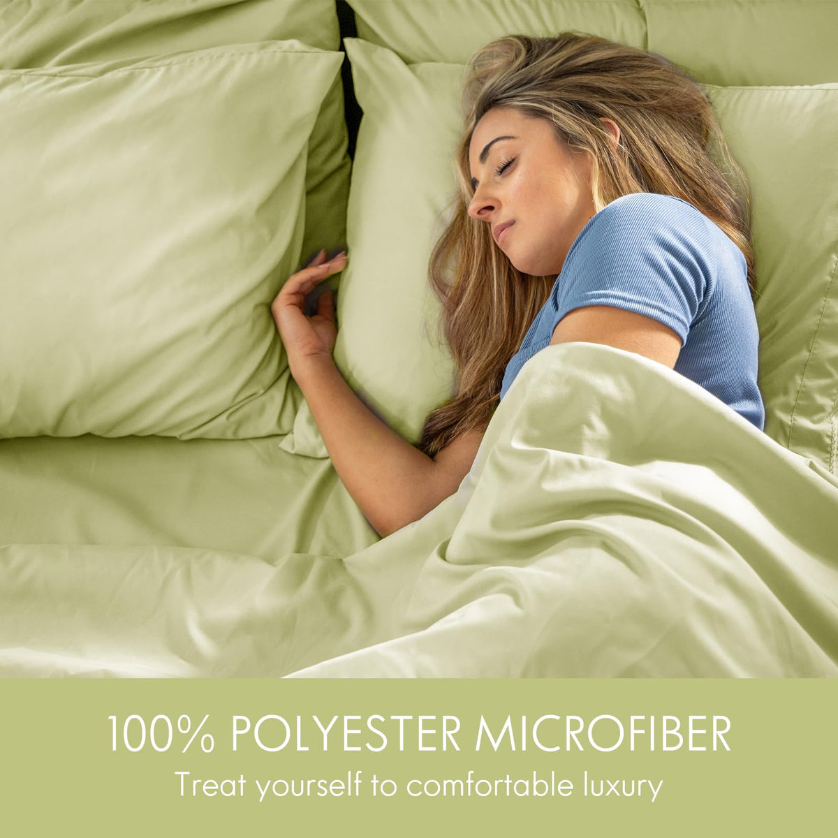Close-up shows ClevaHome microfiber fabric with smooth, fade-resistant texture.