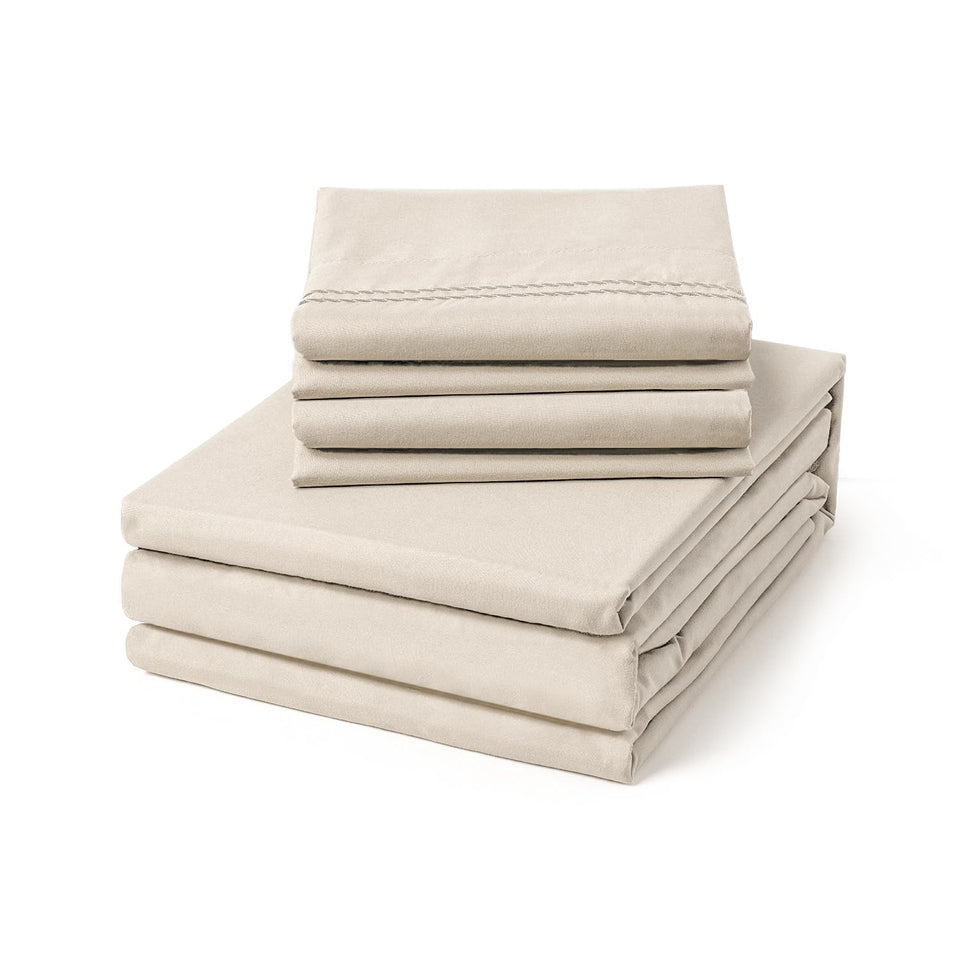 ClevaHome queen 6-piece sheet set ready for luxurious, soft sleep.