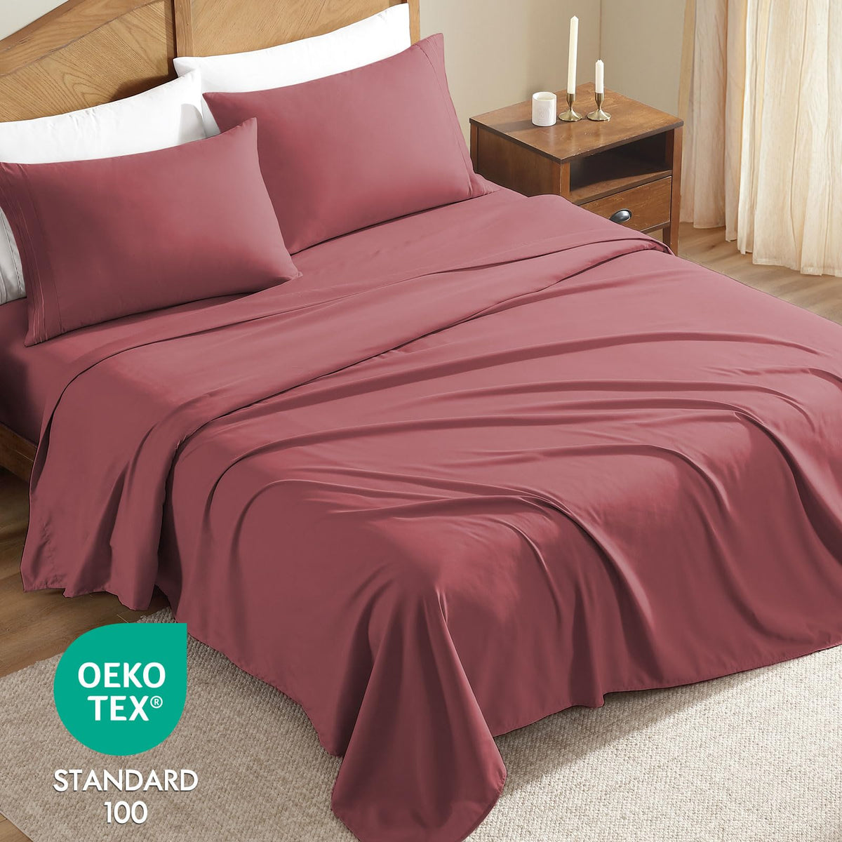 ClevaHome 14-inch pocket bedding close-up, secure fit for various mattress depths.