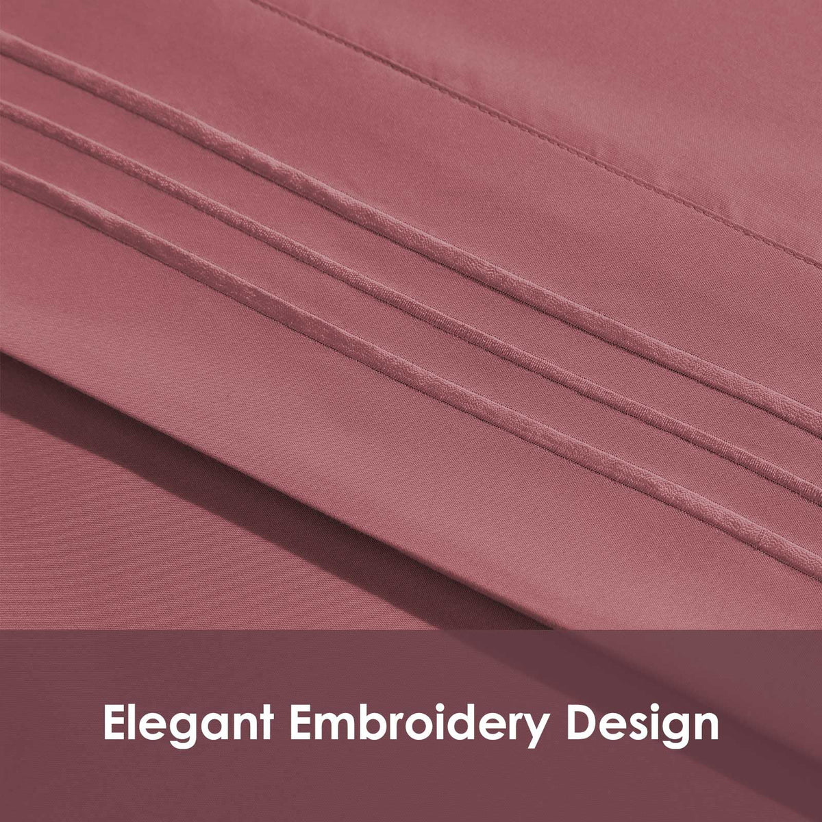 ClevaHome pillowcases on queen set, soft embroidery detail for elegant sleep space.