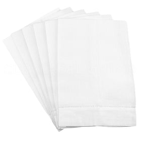 CleverDelights white hemstitched towels 14x22 show refined texture and durability.