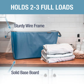 CleverMade 60L open-full size basket showing upright form with reinforced rim