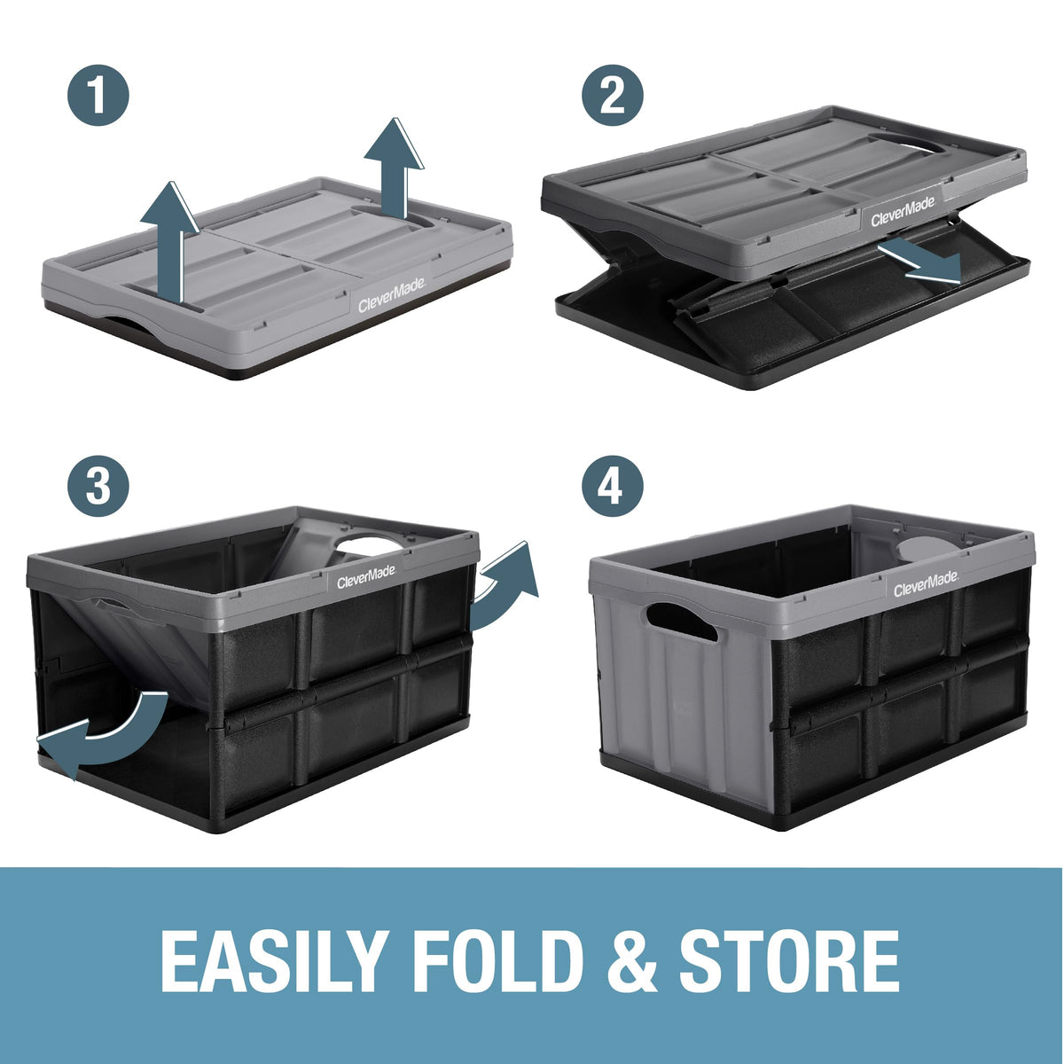 CleverMade 62L bin used as trunk organizer for groceries.