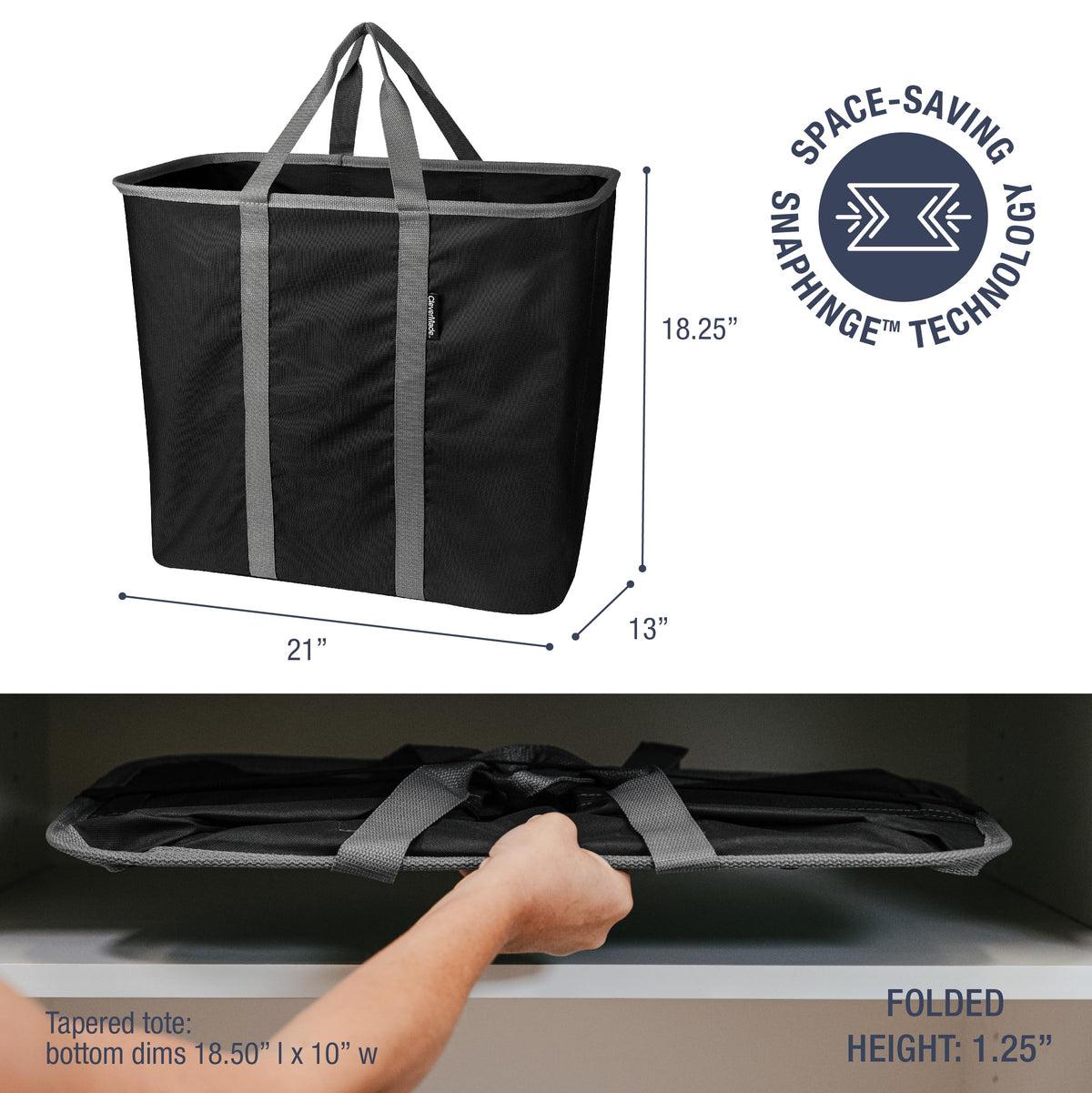 CleverMade 64-liter capacity supports two full loads for efficient laundry days.