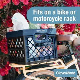 CleverMade durable plastic crate resists moisture and wear for long-term use.