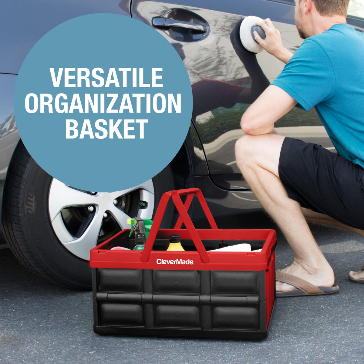 Recycled polypropylene construction used in CleverMade 32L basket.