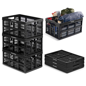 CleverMade Collapsible Crate Obsidian open for quick access and organization.