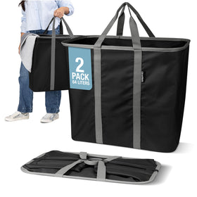 CleverMade collapsible laundry caddy opens instantly for quick sorting and transport.