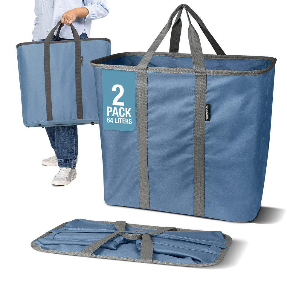 CleverMade Collapsible Laundry Caddy in open state for quick, organized sorting.