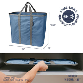 CleverMade Collapsible Laundry Caddy with 64-liter capacity holds two loads.
