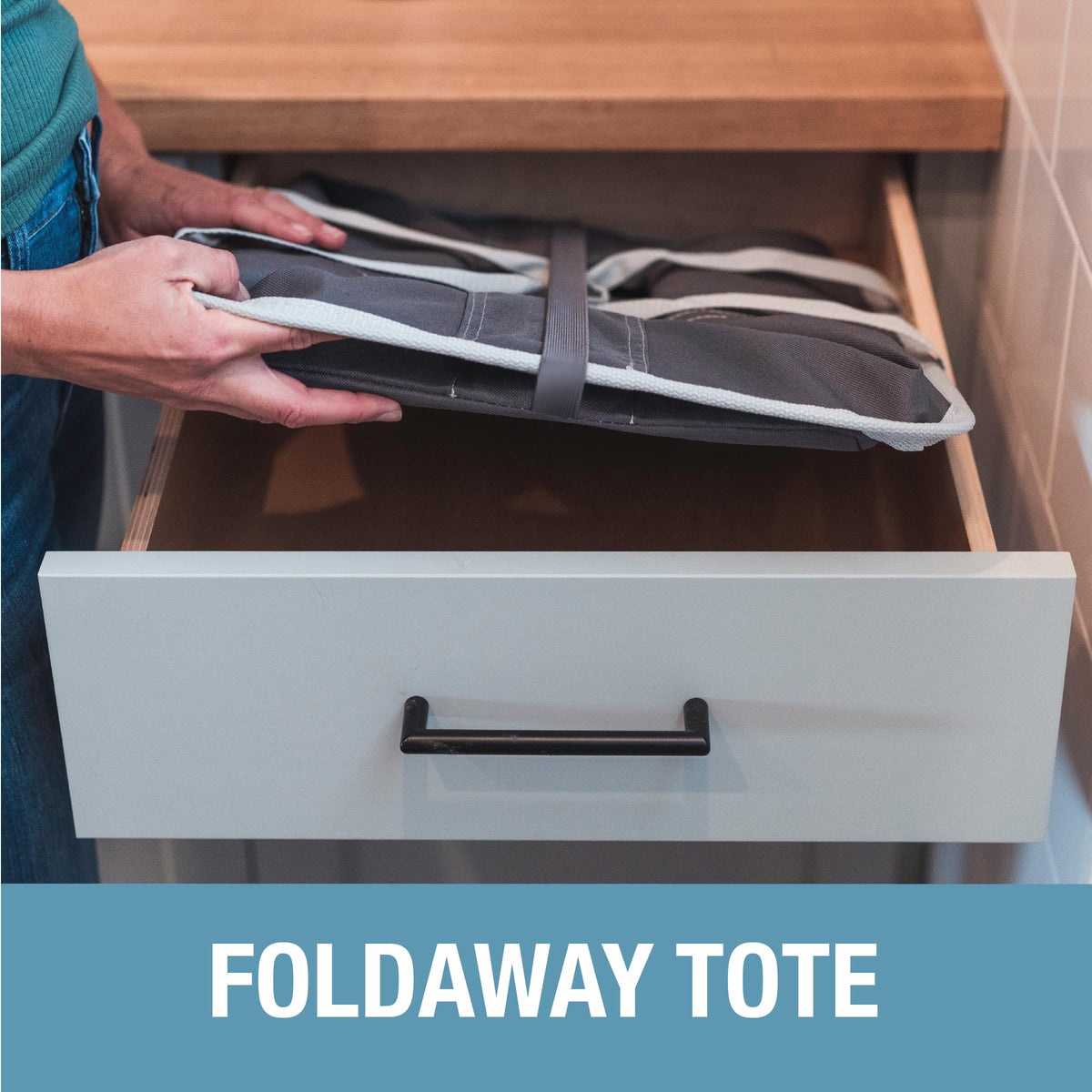 CleverMade Collapsible Laundry Tote in car trunk for quick organization