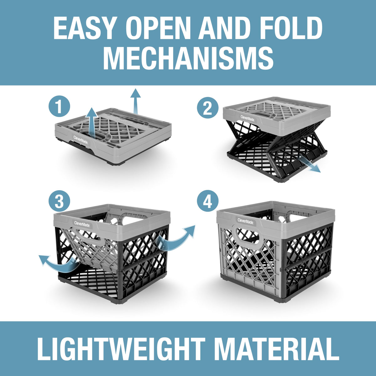 CleverMade collapsible milk crate used as bike or cargo rack for errands