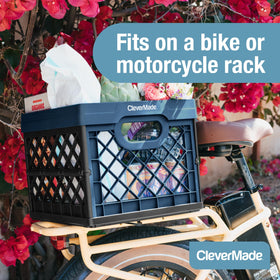 CleverMade collapsible milk crate strong yet lightweight for travel and organization