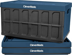 CleverMade collapsible storage bin with lid on for groceries and bulk storage