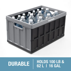 CleverMade ergonomic handles on collapsible bin for easy transport