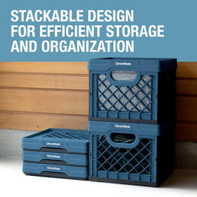 CleverMade collapsible crate folds flat for fast storage when not in use.