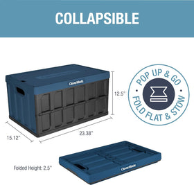 CleverMade folded bin compactly stored to save space in a closet