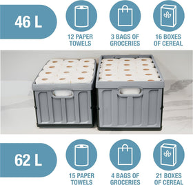 CleverMade versatile bin for garage, home, car trunk, or camping storage.