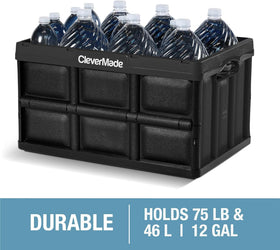 CleverMade interlocking-base bin stacks securely even when full