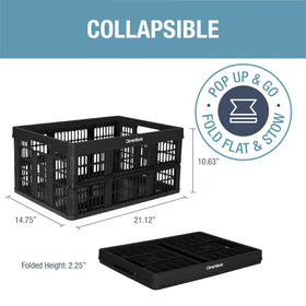 CleverMade Obsidian grocery crate ready for groceries and trips.