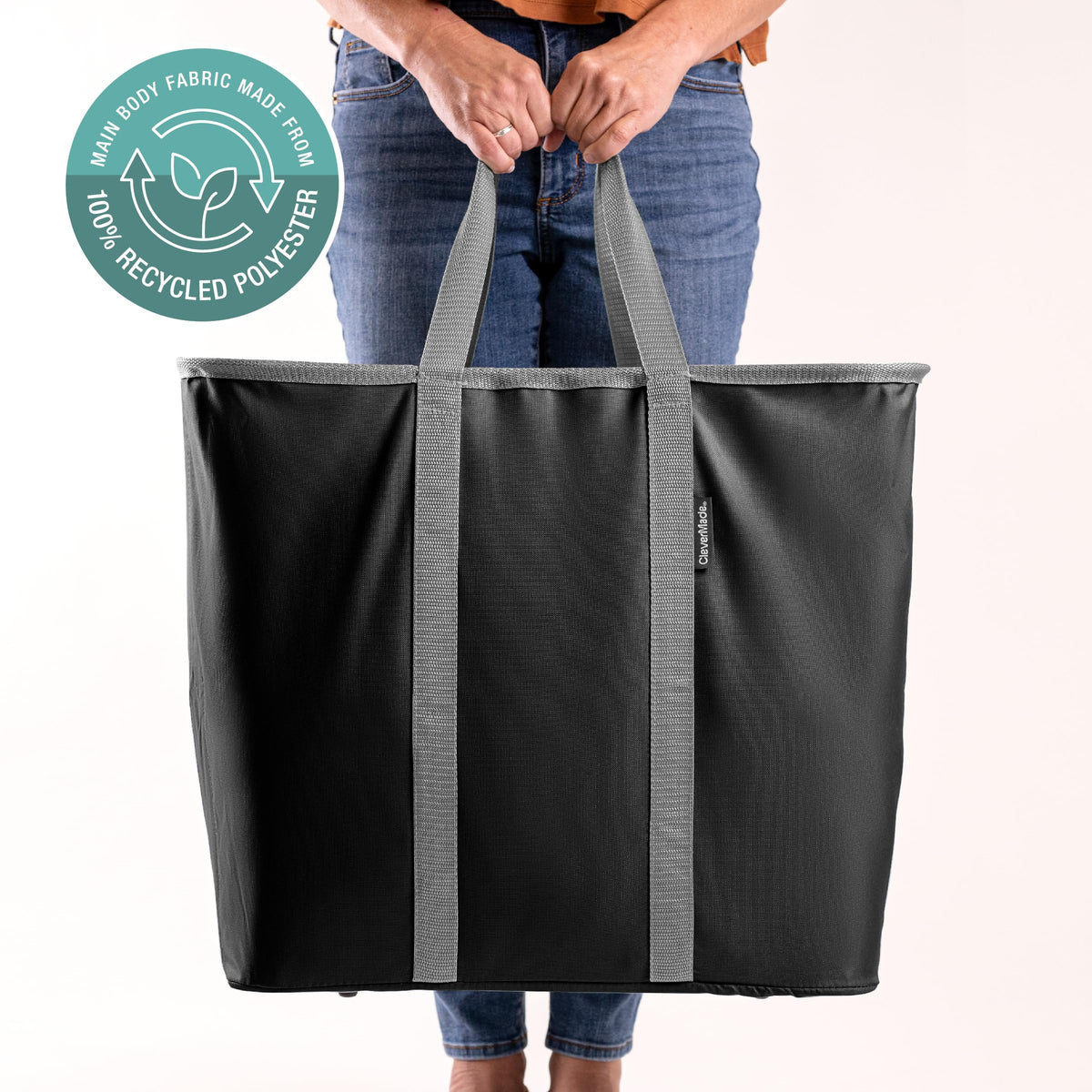 CleverMade recycled polyester fabric resists tears for durable daily use.