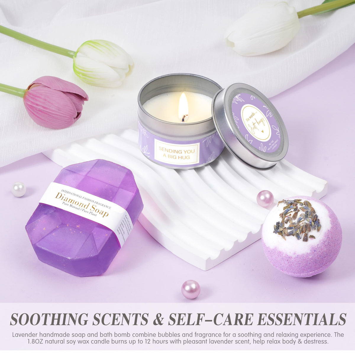 Clexela bath bomb delivers a spa-like fizz and tranquil scent.