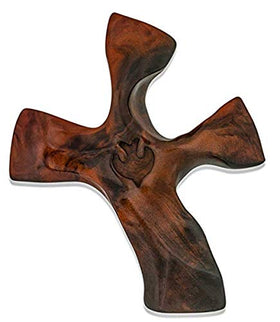 Clinging Cross handheld wood-look with a snug grip for daily use.
