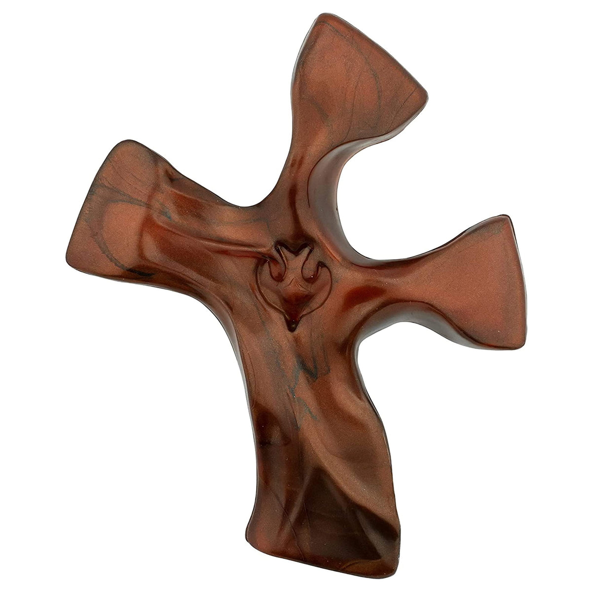 Clinging Cross wood finish adds warm decor to any space.