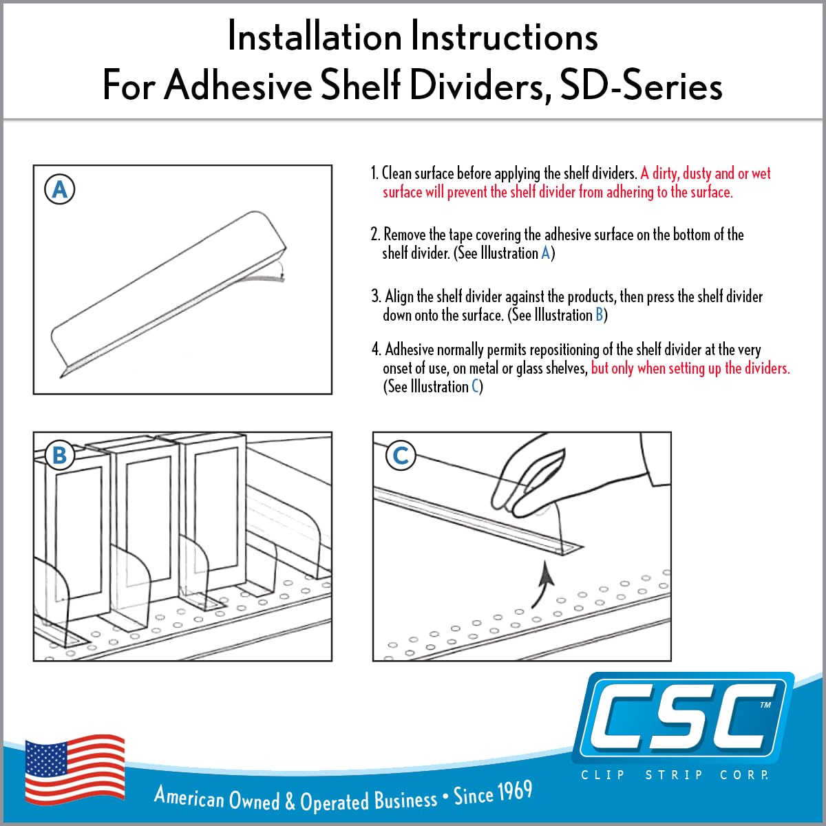 Clip Strip front lip usage to edge-store displays for quick merchandising updates