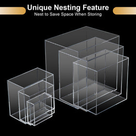 Cliselda clear display box 4x4x2 inch, compact storage for drawers or vanity.