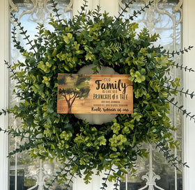 Cllenarun eucalyptus-boxwood wreath front door adds vibrant, durable curb appeal outdoors