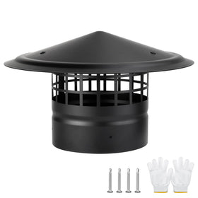 CLLOMAGY 6-inch round chimney cap with screen protects the flue while improving airflow.