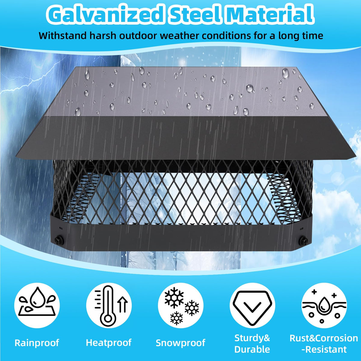 CLLOMAGY 24-gauge hood detail emphasizes durability against wind and corrosion