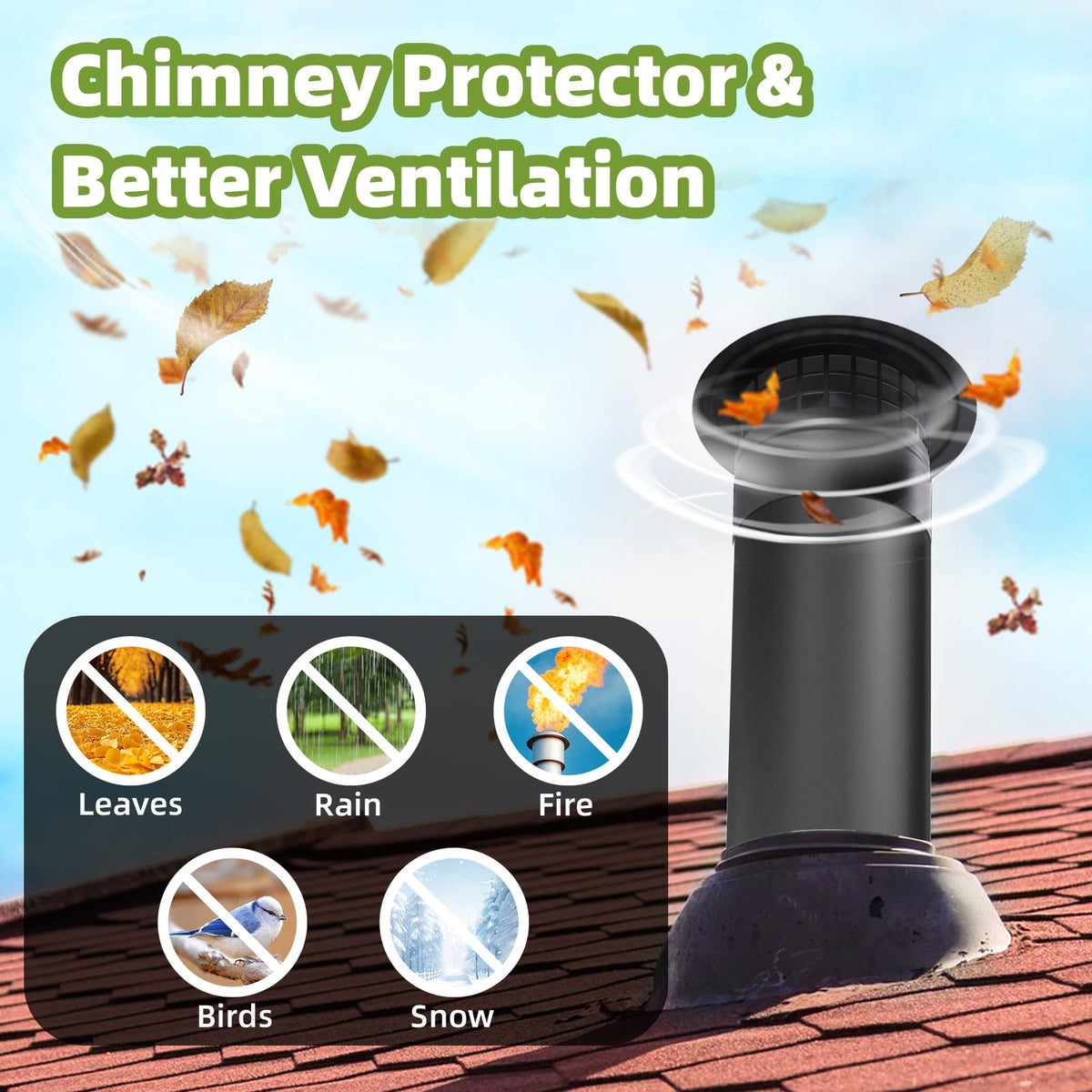 CLLOMAGY galvanized steel chimney cap demonstrates long lasting rust resistance for outdoor use.