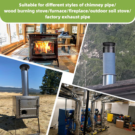 CLLOMAGY outdoor weatherproof chimney cap on a stove pipe.
