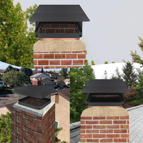 CLLOMAGY square vent cap adapts to clay or masonry flues for versatility.