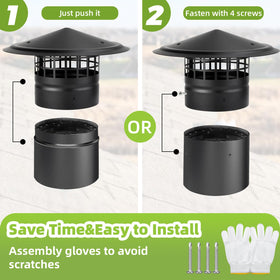CLLOMAGY wood burning stove exhaust cap application demonstrates practical use.