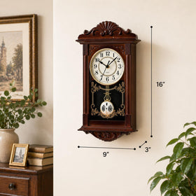 Clockswise vintage grandfather-style wall clock pendulum visible, brings nostalgic elegance to walls.