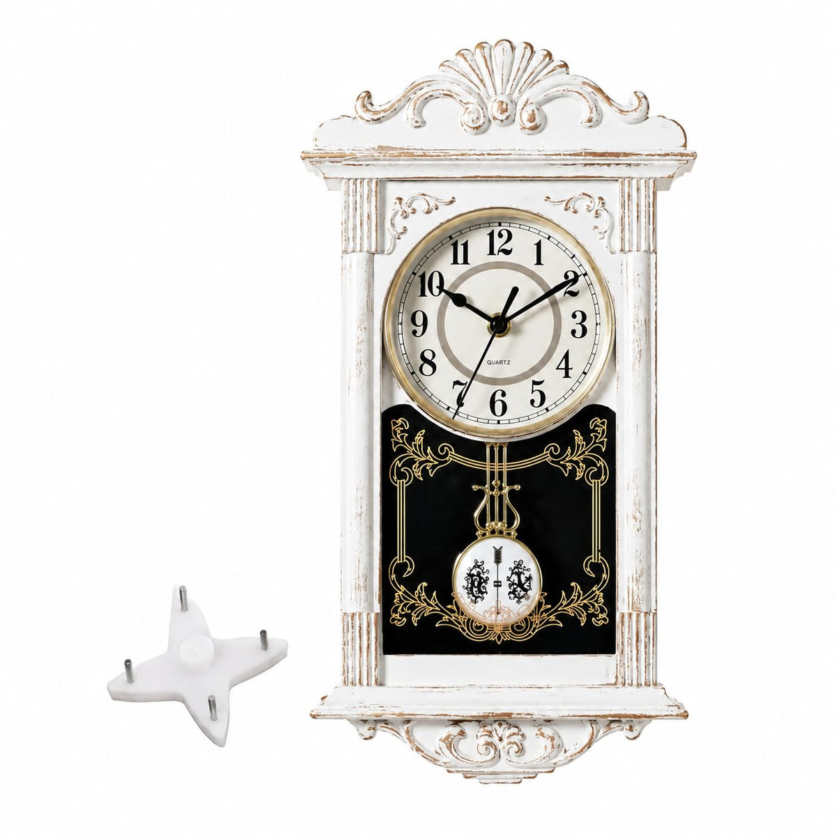 Clockswise vintage grandfather wall clock with pendulum enhances living room decor with timeless charm.