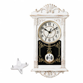 Clockswise vintage grandfather wall clock with pendulum enhances living room decor with timeless charm.