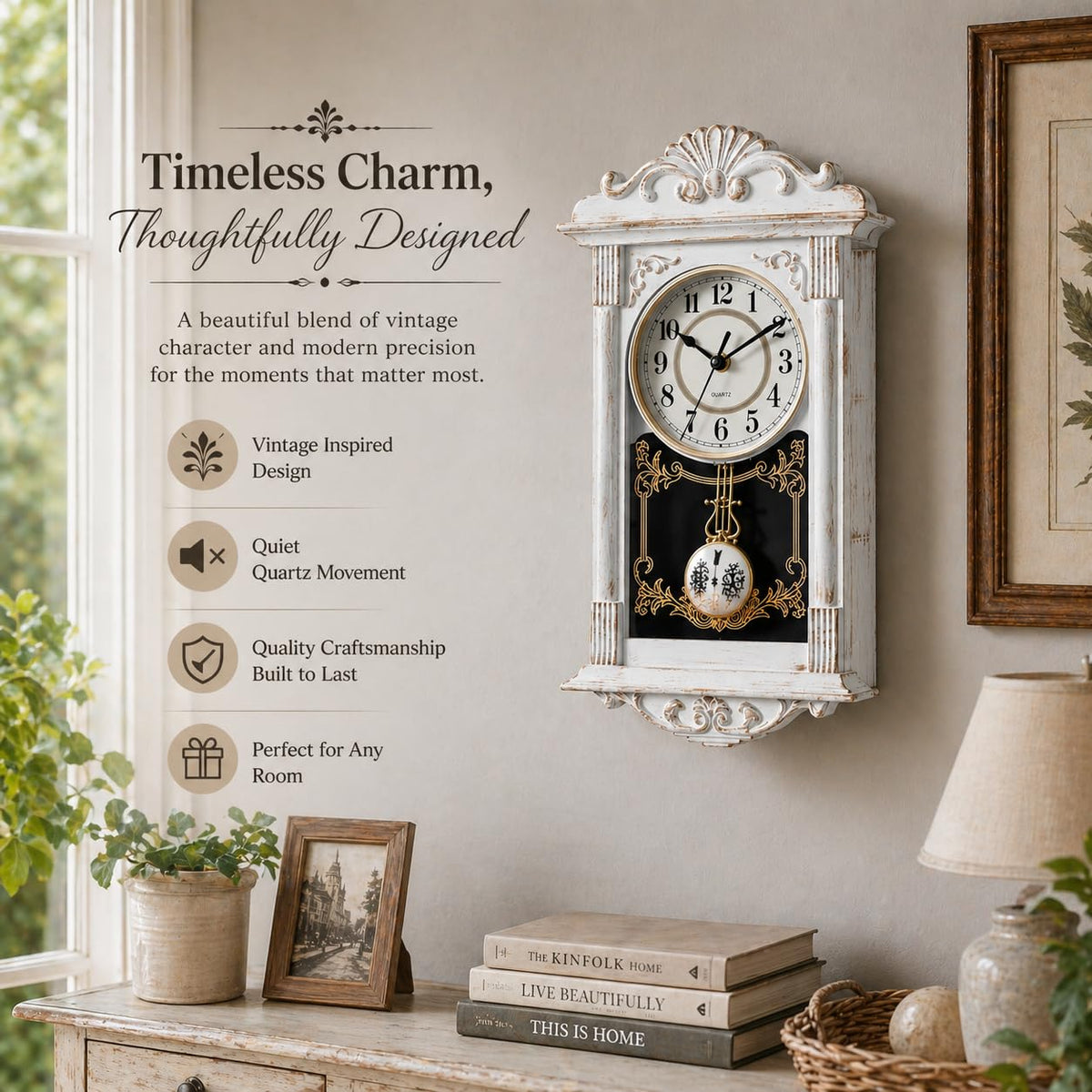 Clockswise wall clock for living room white complements modern interiors beautifully.