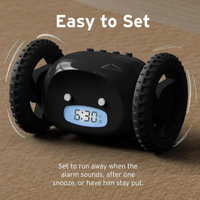 CLOCKY in a dorm room as a portable wake-up helper