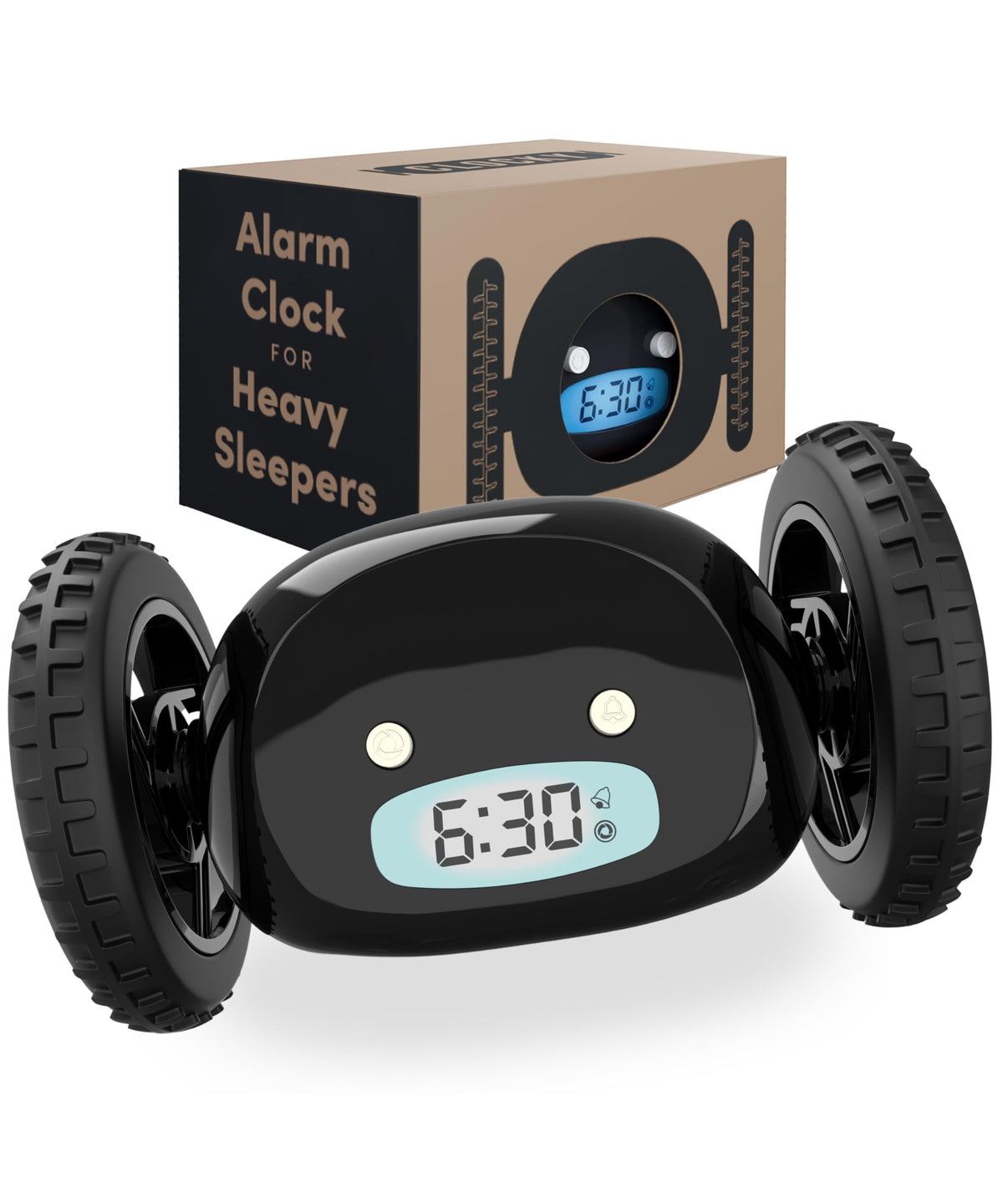 CLOCKY on wheels rolling away to wake you up on time