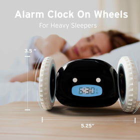 CLOCKY operates on batteries for reliable wake-up away from outlets.