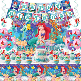 Cloira Ariel birthday banner for a festive Little Mermaid party